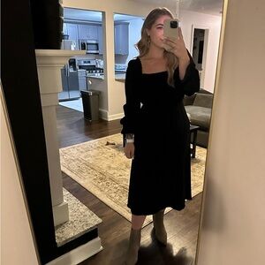 Black midi dress